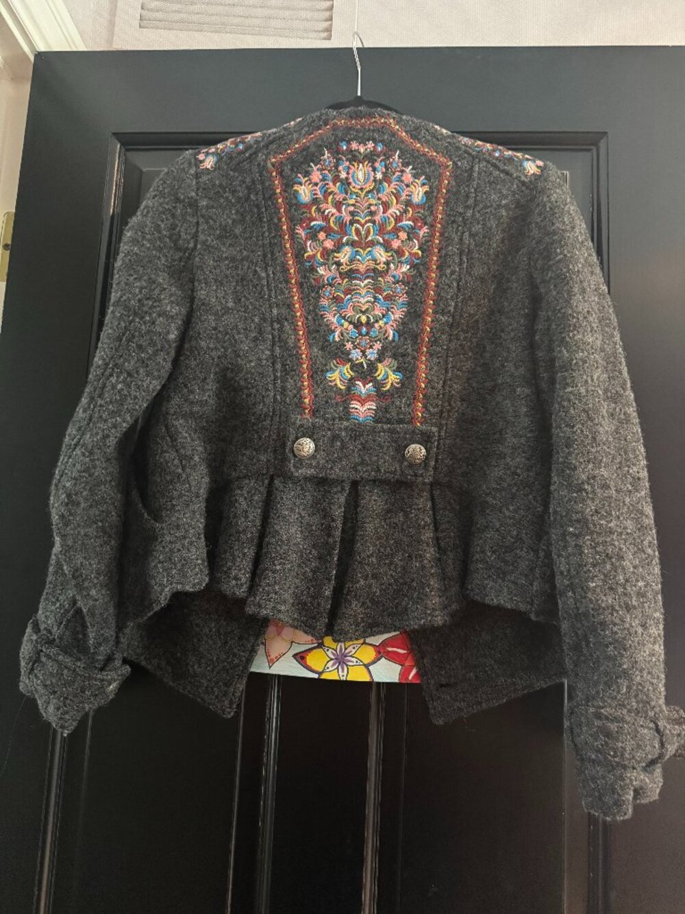 Embroidered Free People Military Jacket